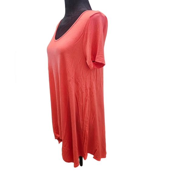 NWT Short Sleeve Swing V-Neck Tunic Top Dress Cherry Tomato Small - Picture 4 of 6